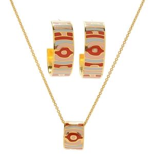 Samuel B gold plated necklace & earrings set, gold